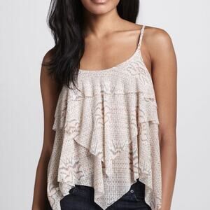 Free People Handkerchief Pink/Grey Tank Size S